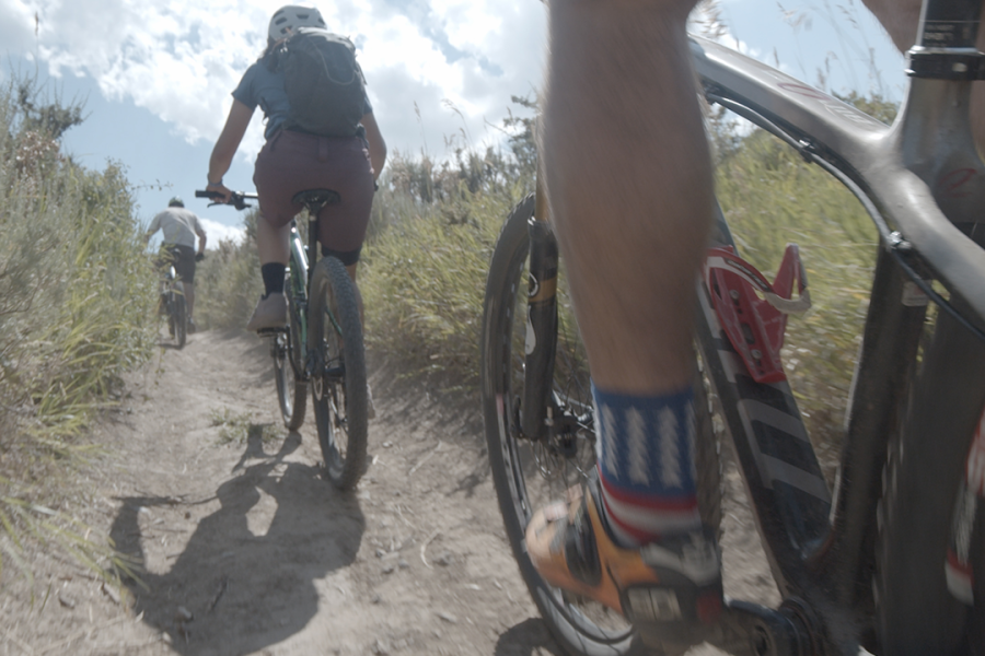 Mountain biking is part of a BLM wildland firefighter's fitness routine.  Photo by Matt Irving, BLM contractor.
